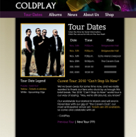 ColdPlay Tour Page